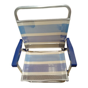 Silla fija de aluminio altura alta (sin posiciones) color azul a rayas